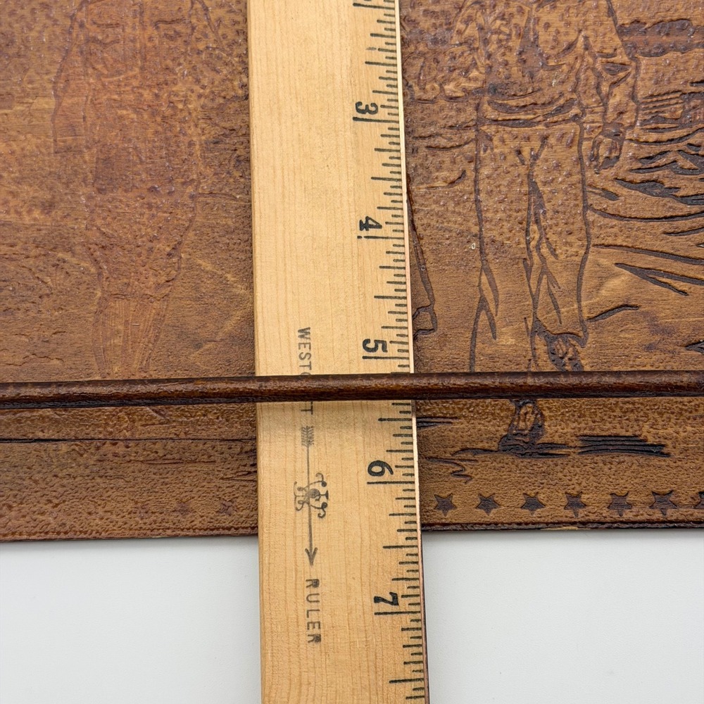 Antique WWI Pyrography Wood Soldier Nurse Sailor Tie Rack Christmas Inscription - Picture 4 of 9